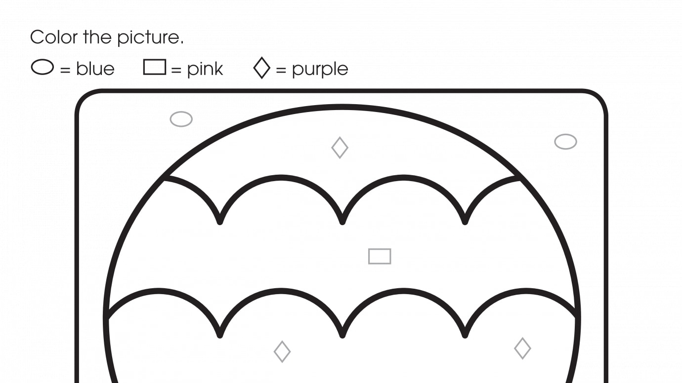 Color By Shapes: Oval, Rectangle, Diamond