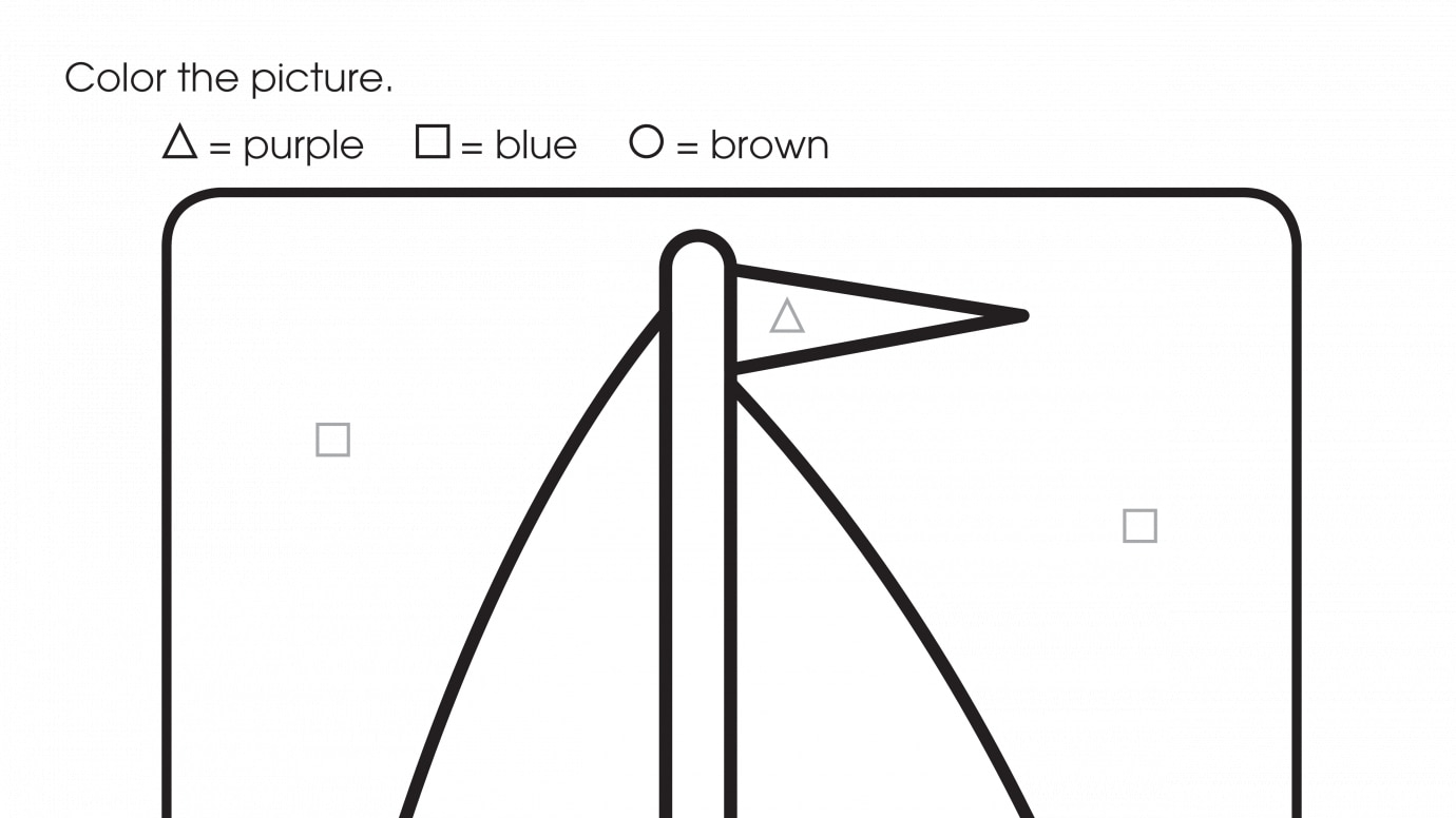 Color By Shapes: Triangle, Square, Circle