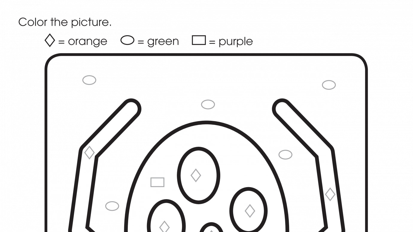 Color By Shapes: Diamond, Oval, Rectangle