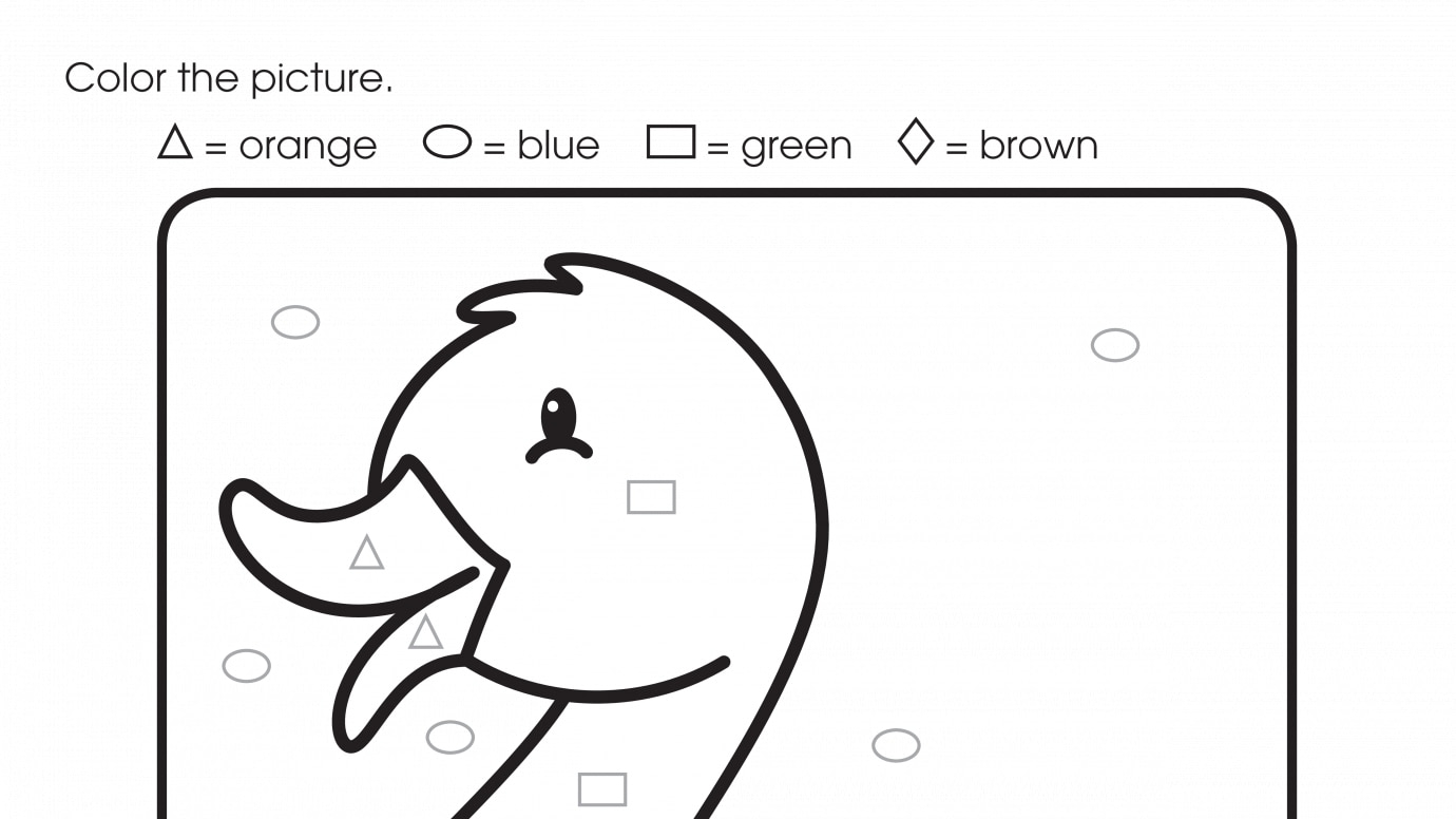 Color By Shapes: Triangle, Oval, Rectangle, Diamond