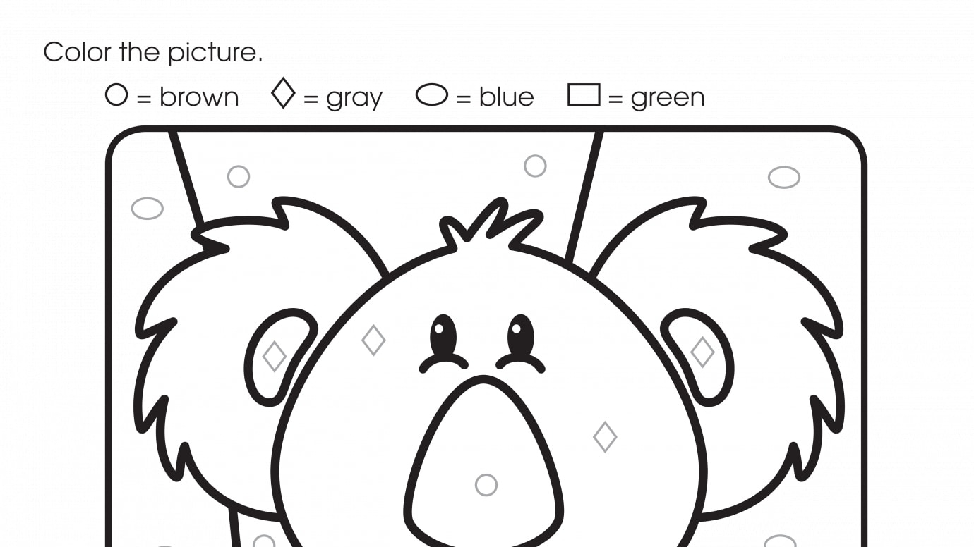 Color By Shapes: Circle, Diamond, Oval, Rectangle