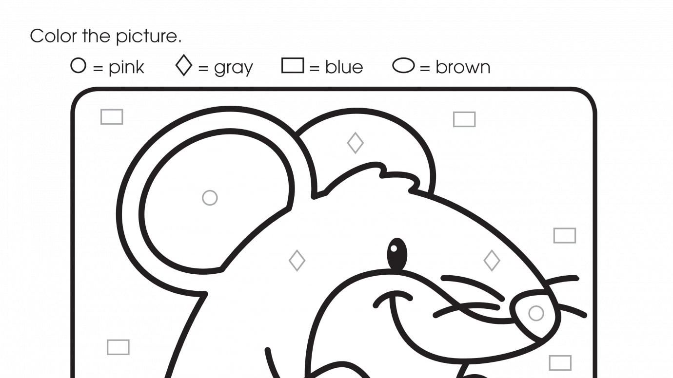 Color By Shapes: Circle, Diamond, Rectangle, Oval