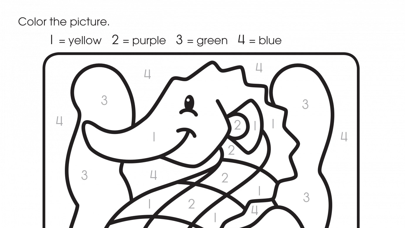 Color By Numbers 1, 2, 3, 4