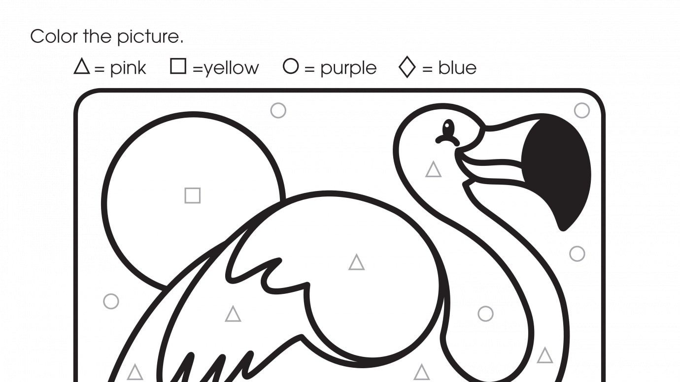 Color By Shapes: Triangle, Square, Circle, Diamond