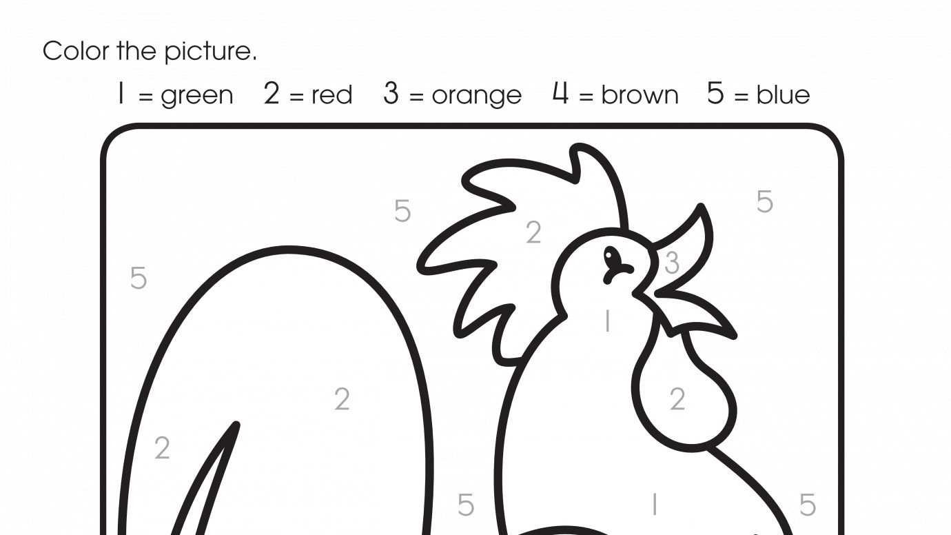 Color By Numbers 1, 2, 3, 4, 5