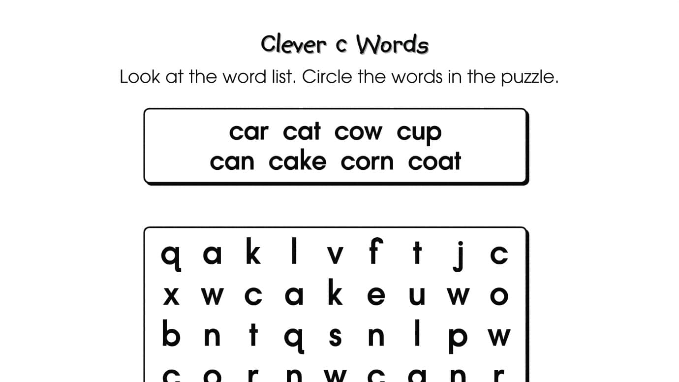 Word Search Puzzle c Words