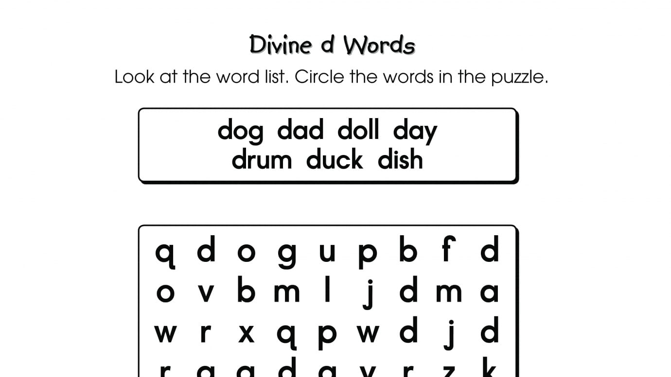 Word Search Puzzle d Words
