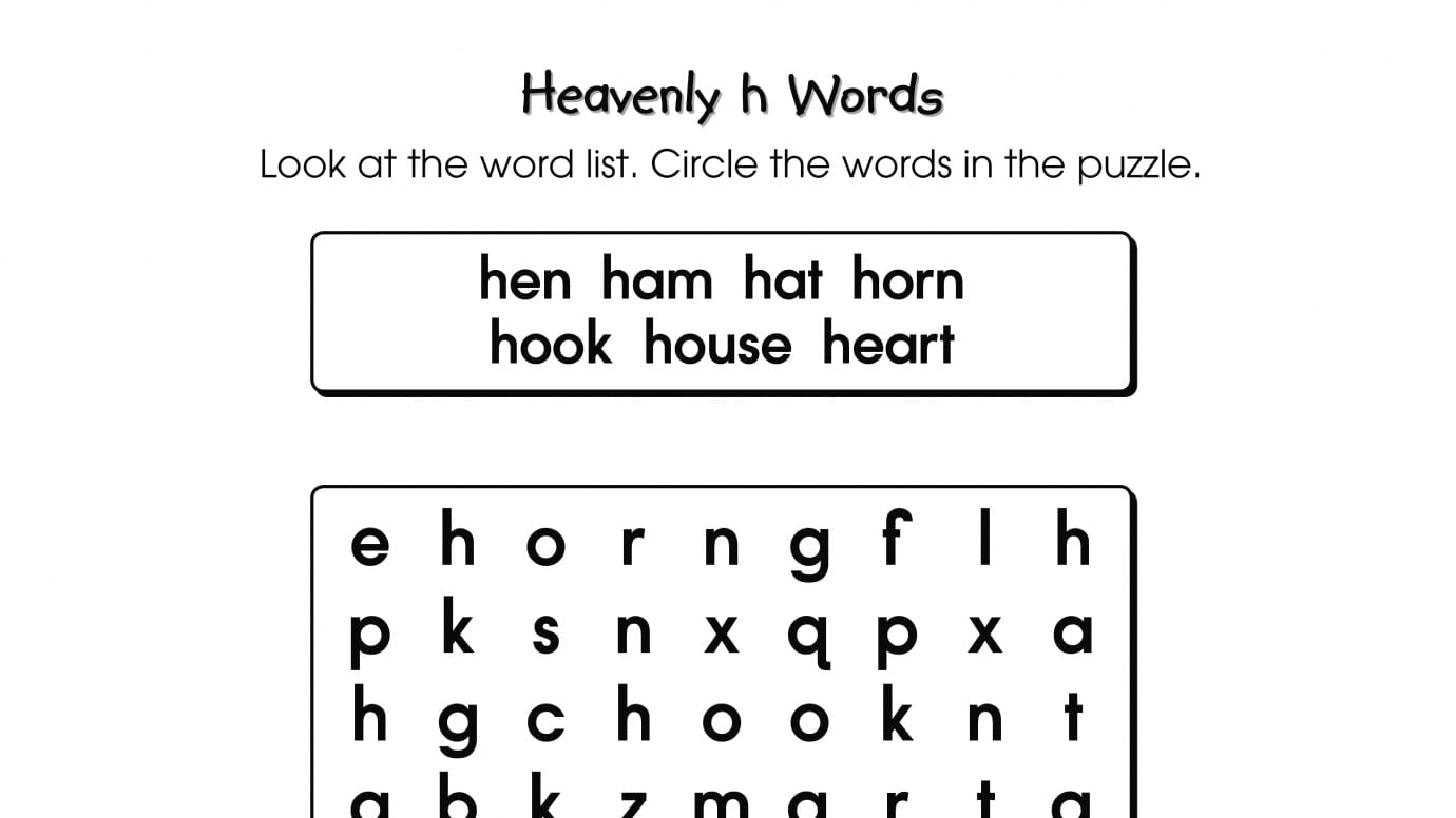 Word Search Puzzle h Words