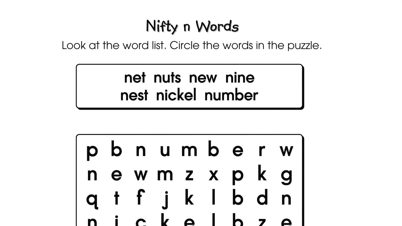 Word Search Puzzle n Words