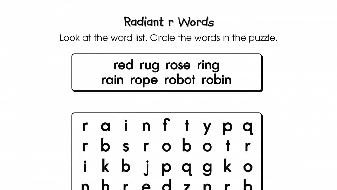 Word Search Puzzle r Words