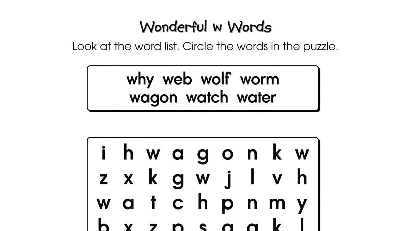 Word Search Puzzle w Words
