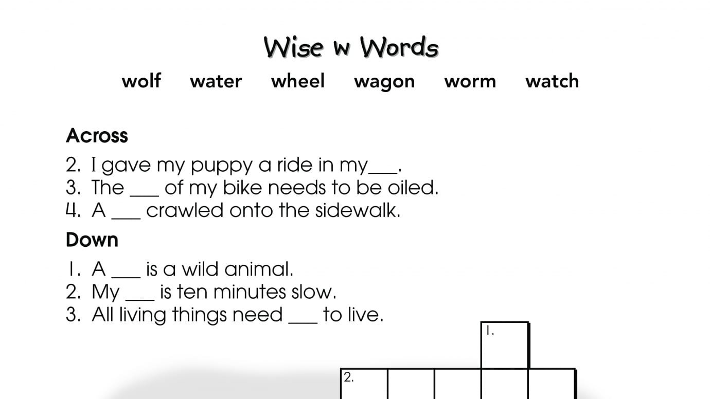 Crossword Puzzle w Words
