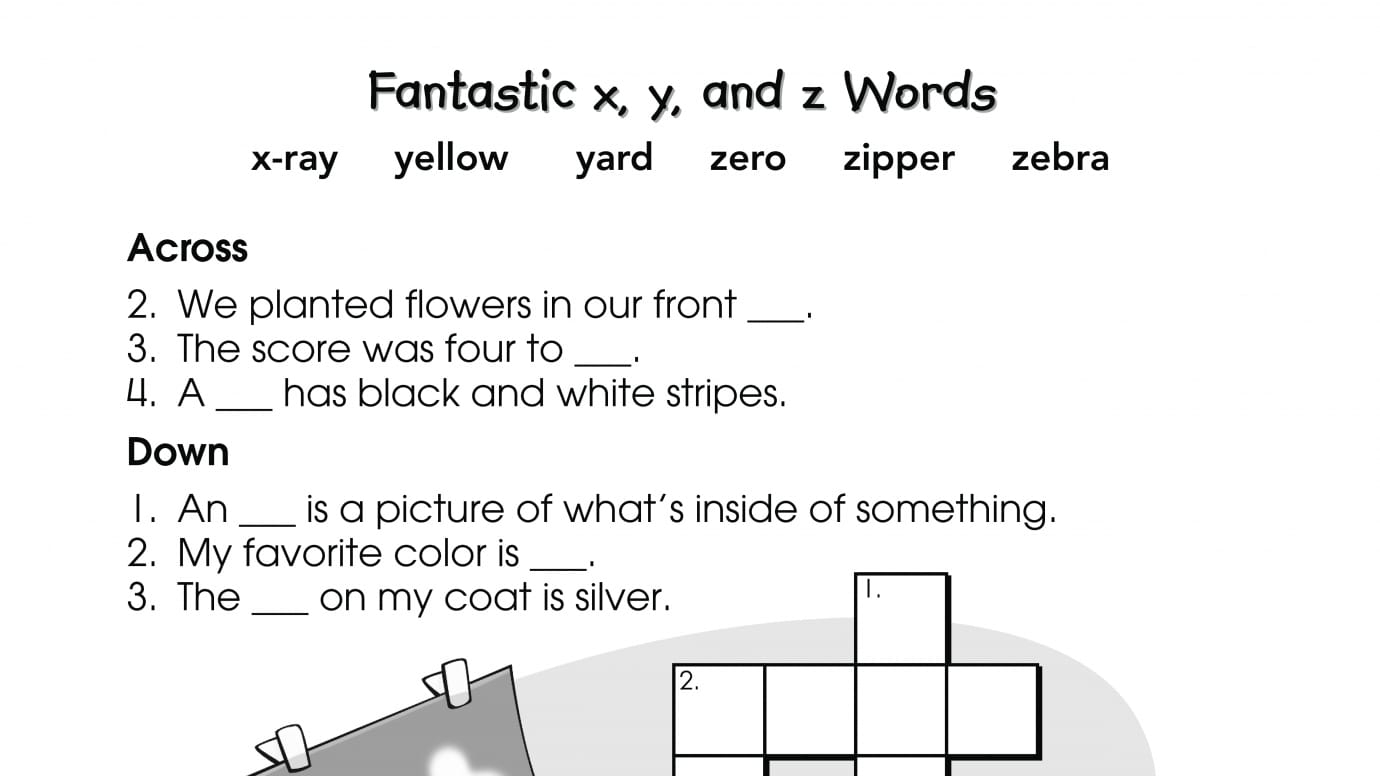 Crossword Puzzle x, y, and z Words
