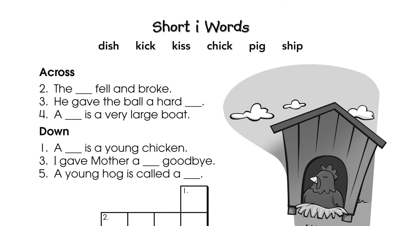 Crossword Puzzle Short i Words