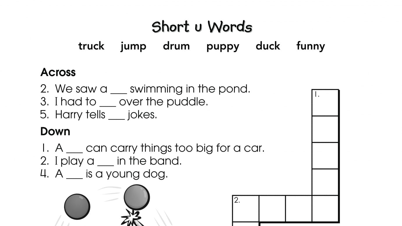 Crossword Puzzle Short u Words