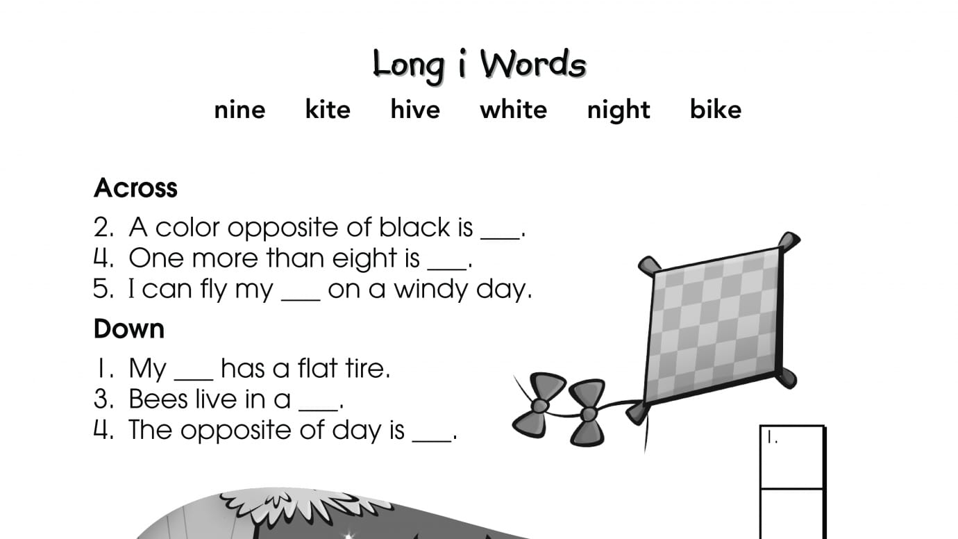 Crossword Puzzle Long i Words