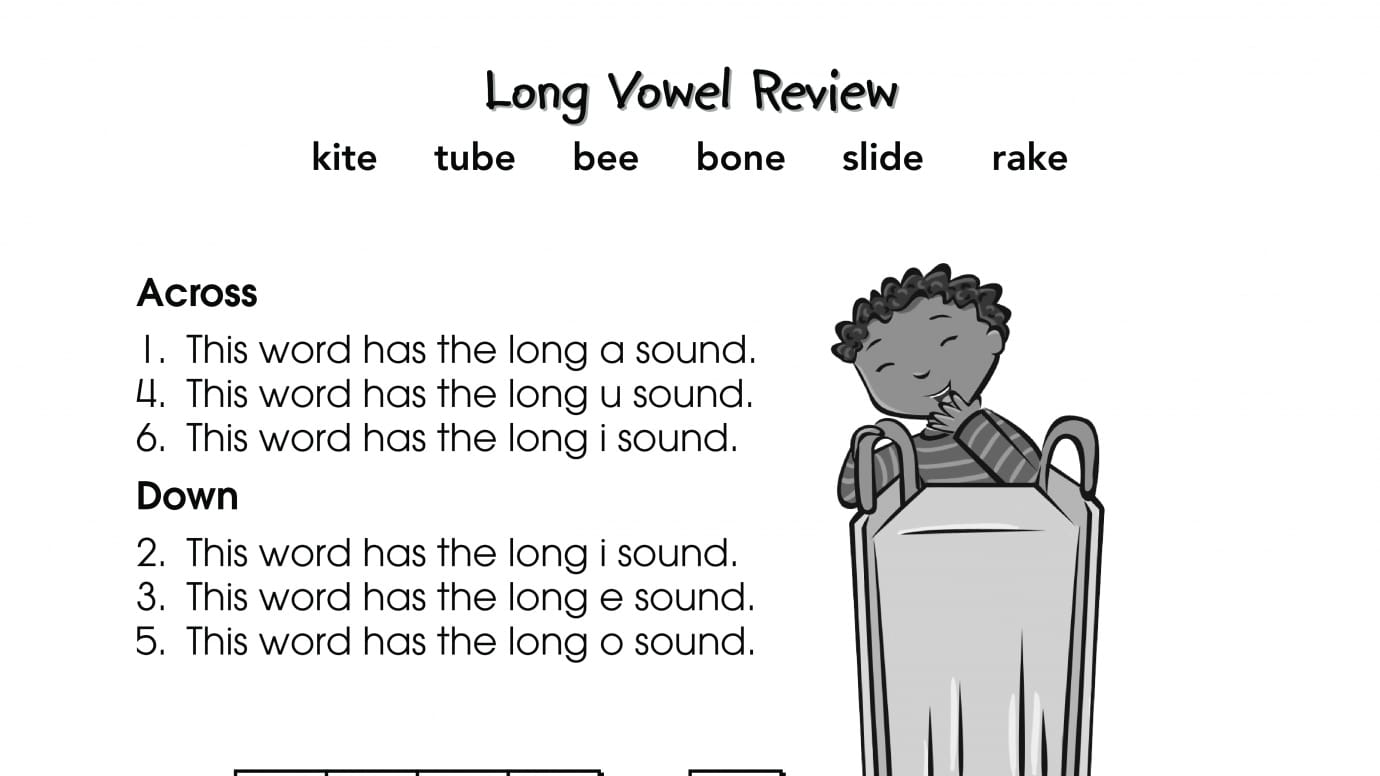 Crossword Puzzle Long Vowels