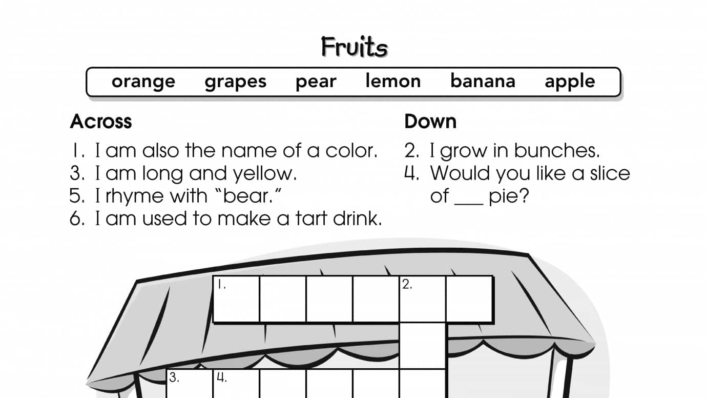 Crossword Puzzle Fruits