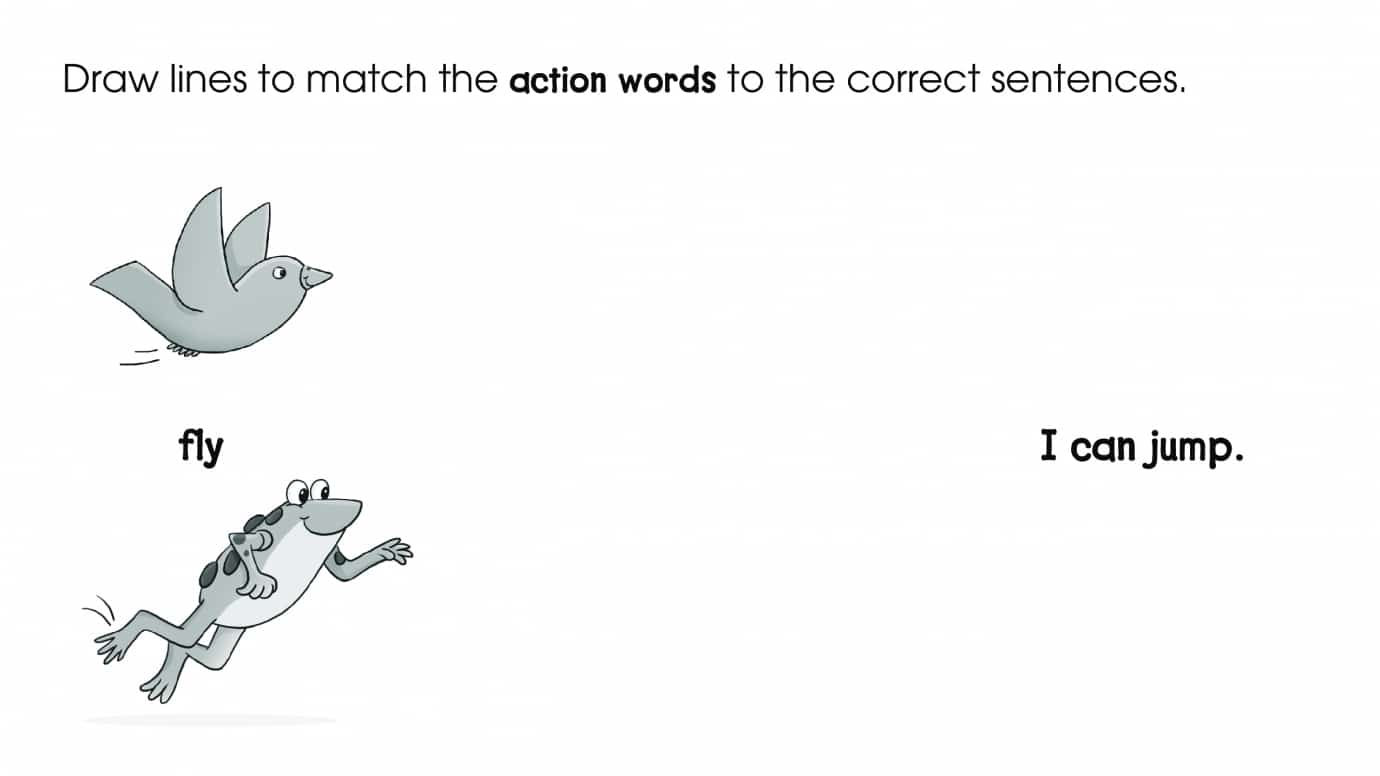 Matching Action Words to Sentences