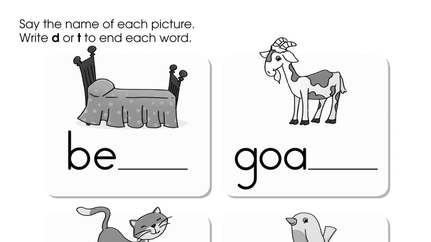 Words Using Beginning Letters d or t