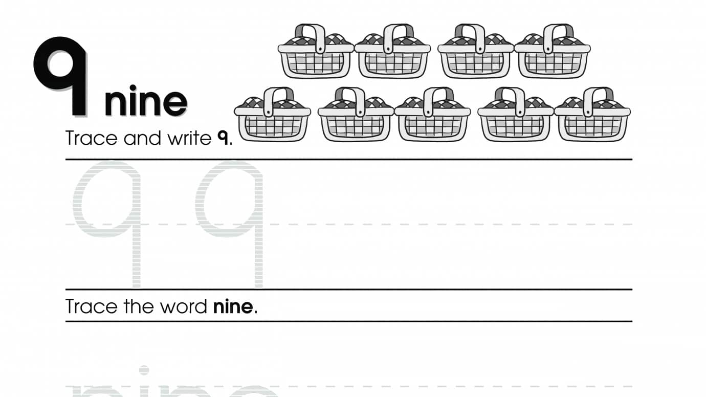 Trace, Write & Match Nine
