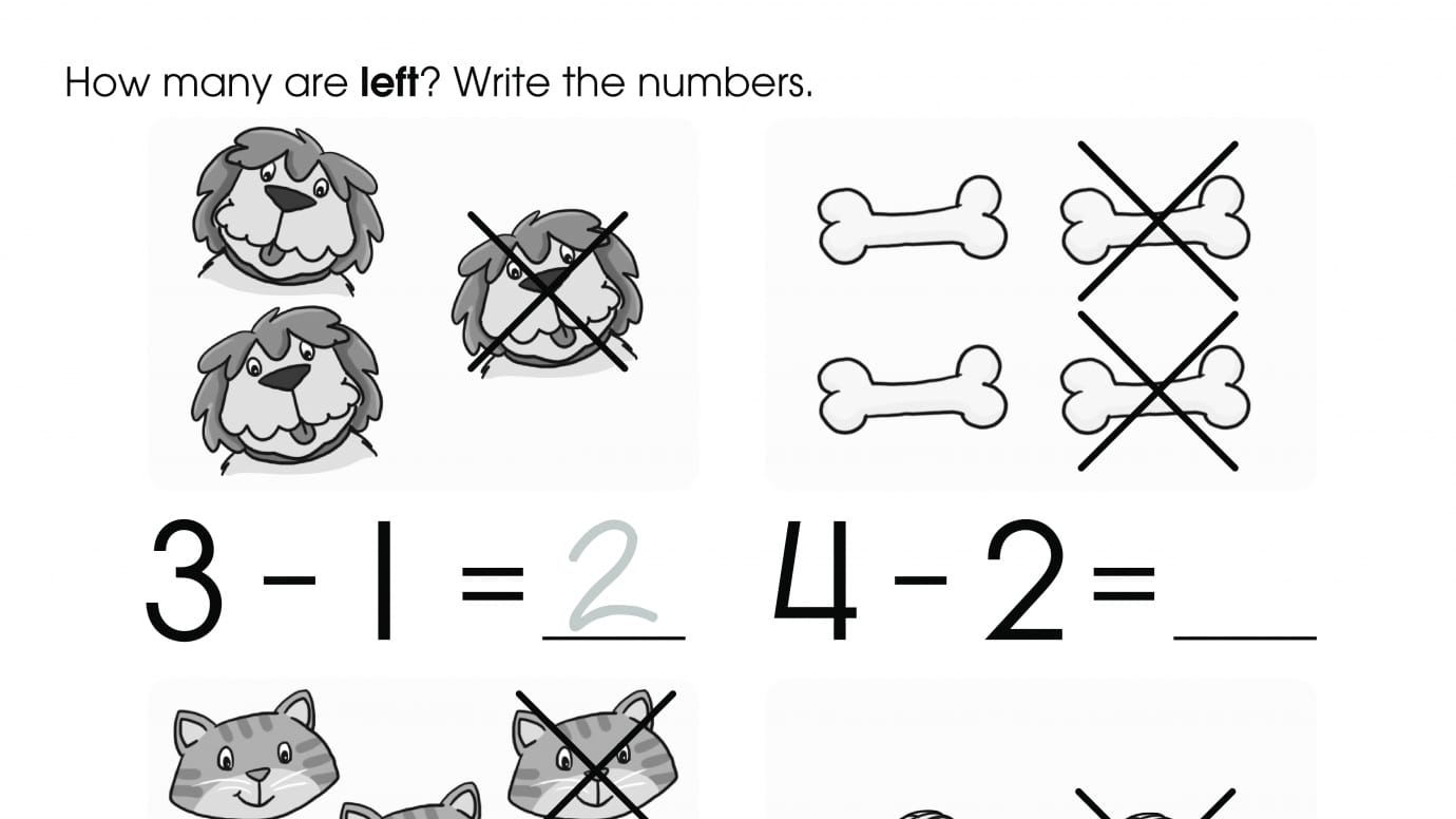 Solving Subtraction Problems to 3: Pets