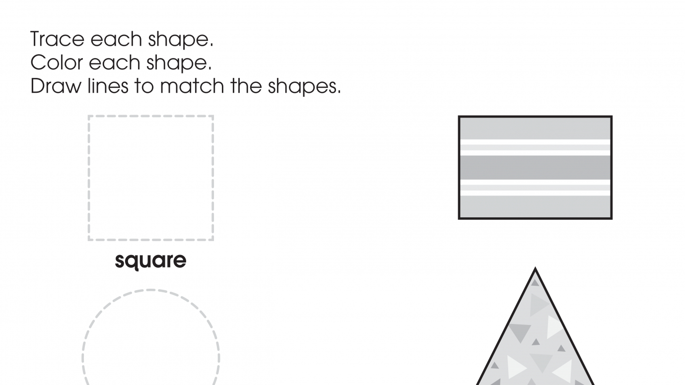 Trace, Color & Match Shapes