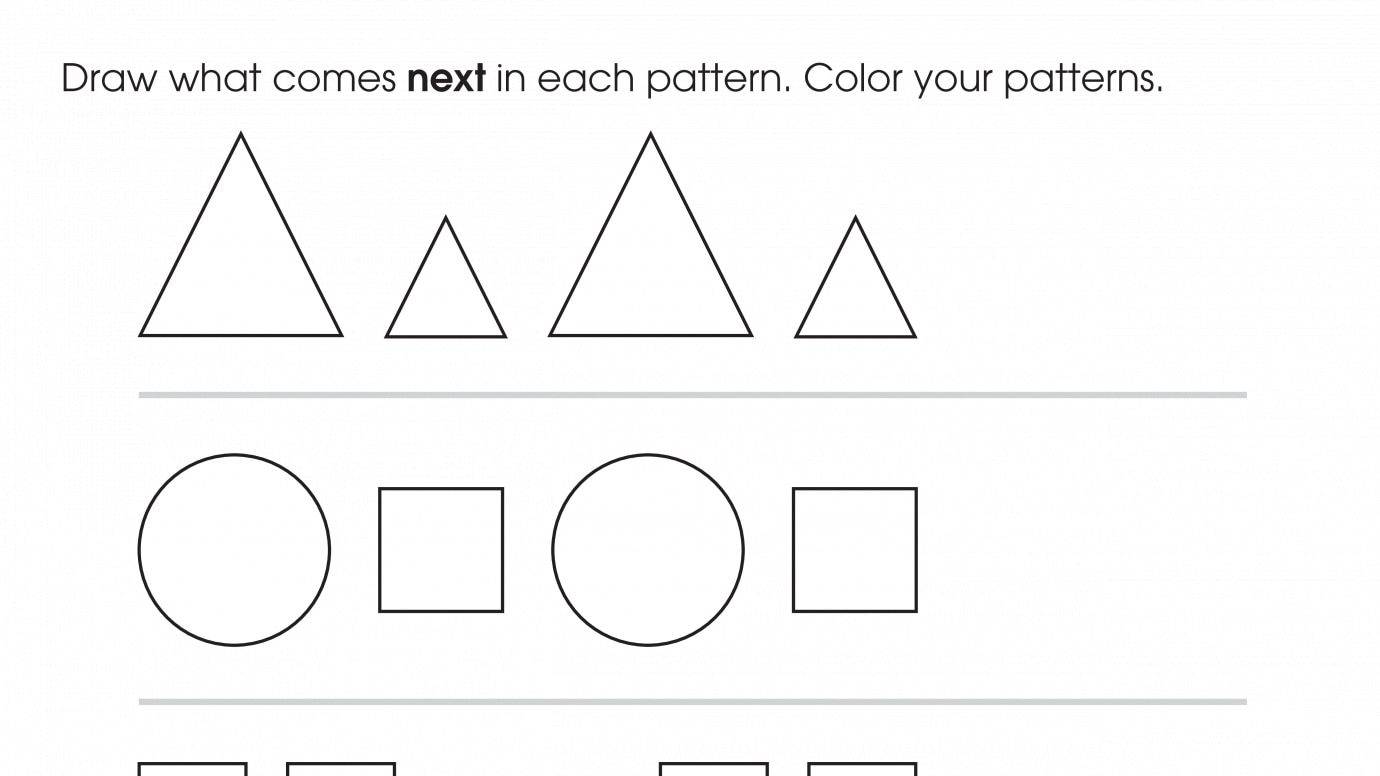 Complete & Color The Shape Patterns