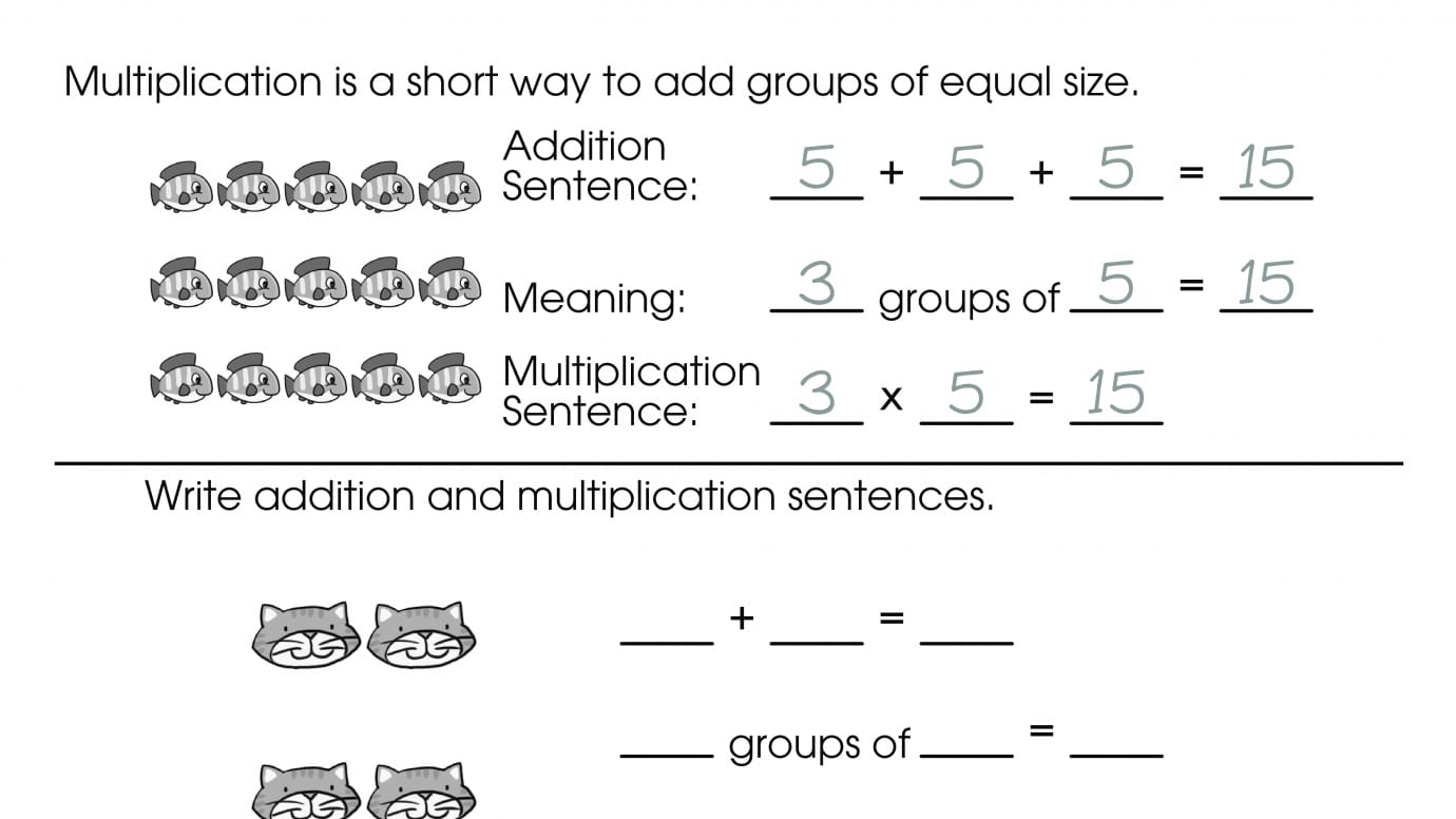 Multiplication Sentence Worksheet
