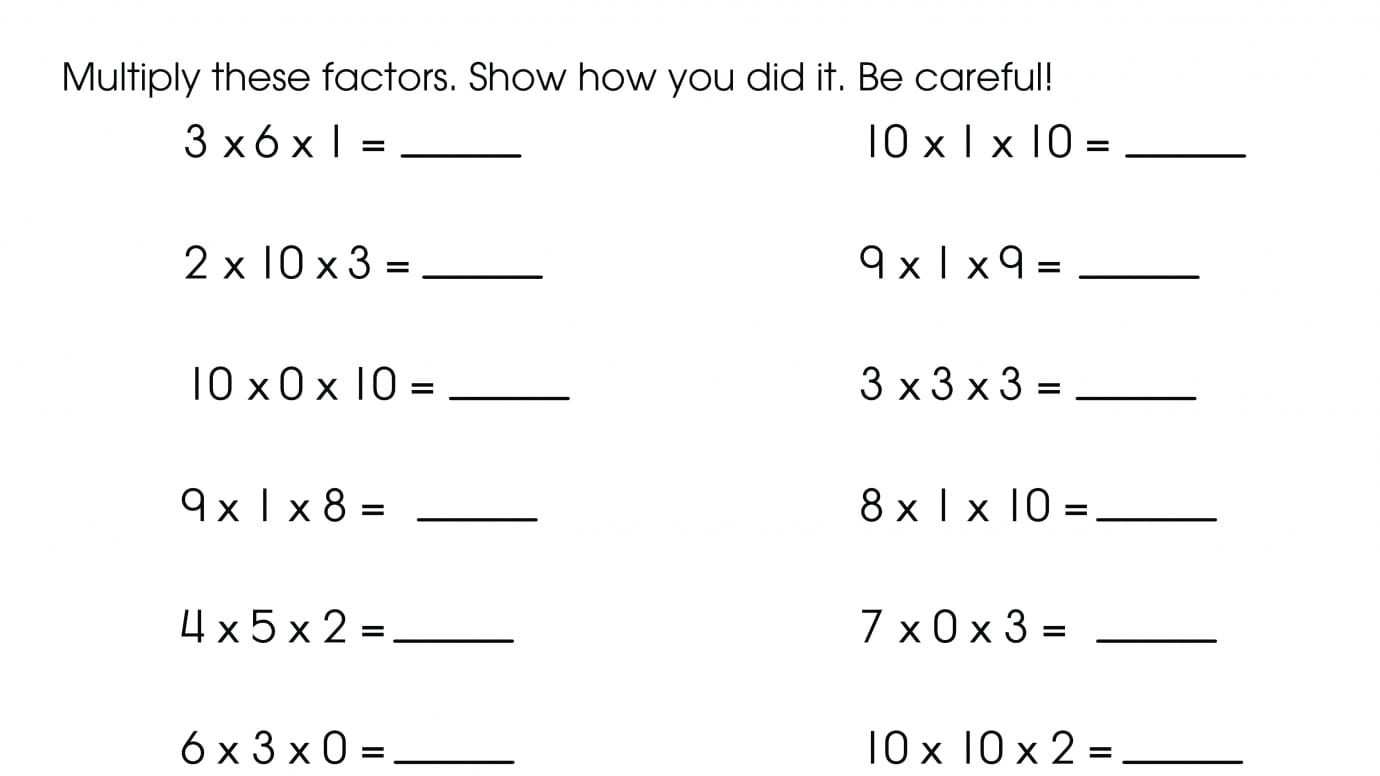 Multiplying Three Factors