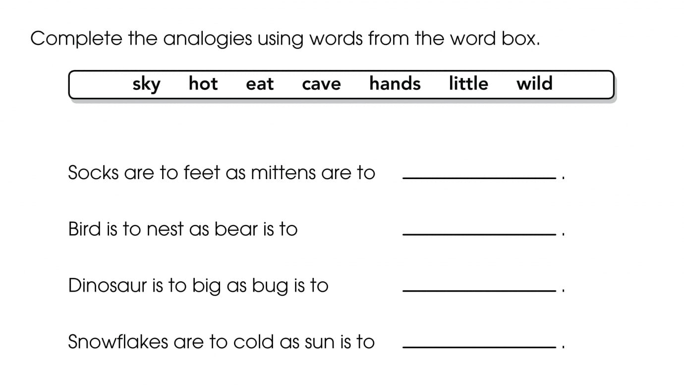 Complete the Analogies