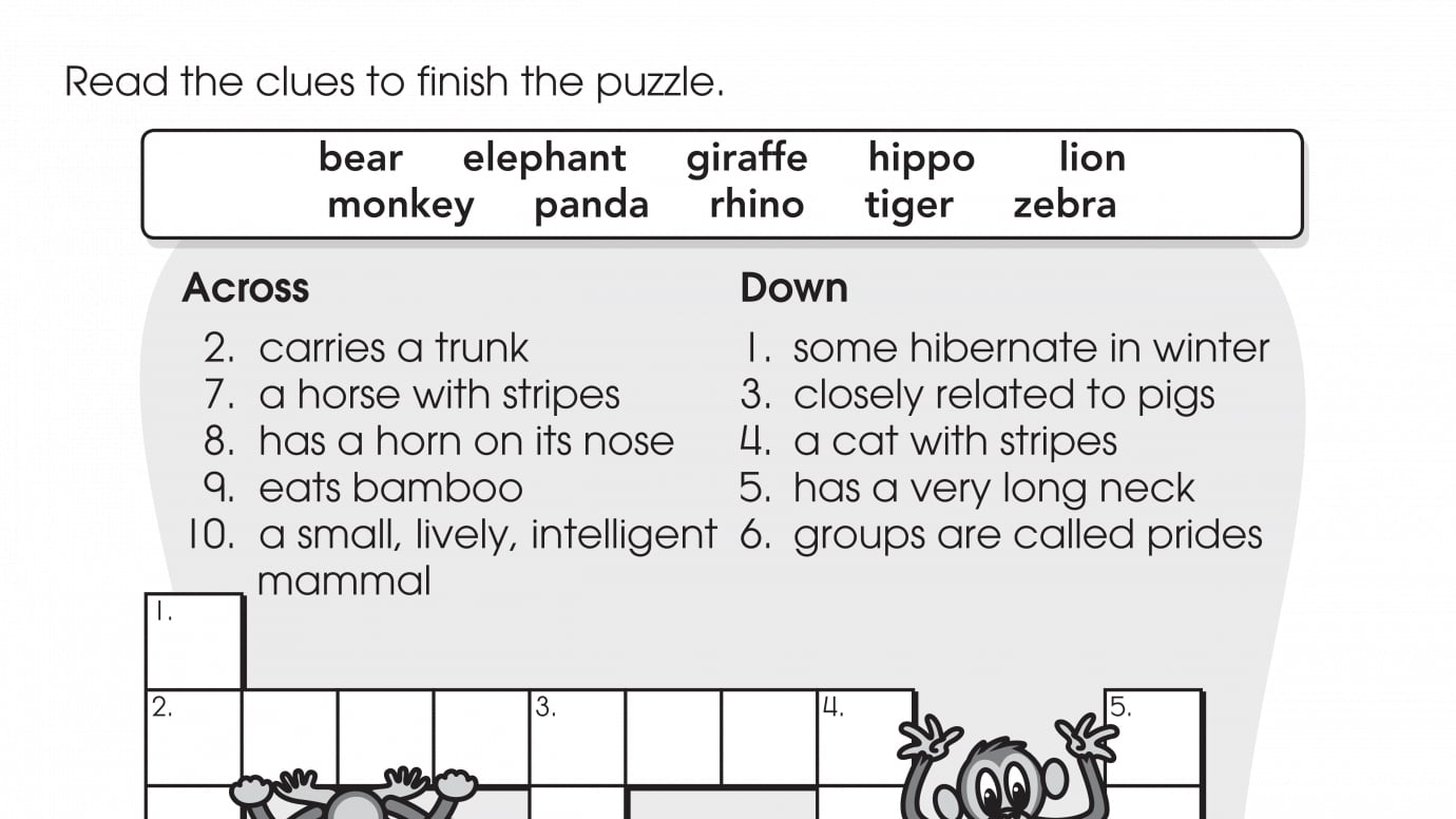 Zoo Animals Crossword | Anywhere Teacher