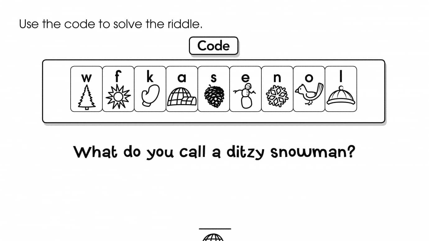 Use the Code to Solve the Riddle: Winter