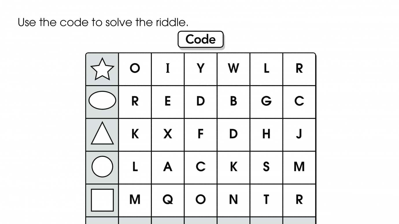 Use the Code to Solve the Riddle: Months