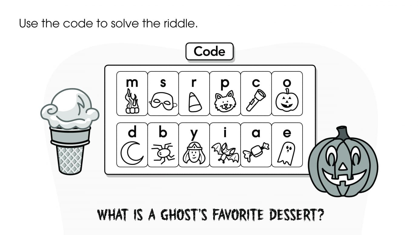 Use the Code to Solve the Riddle: Halloween