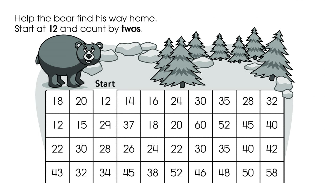 Count by Twos Math Maze