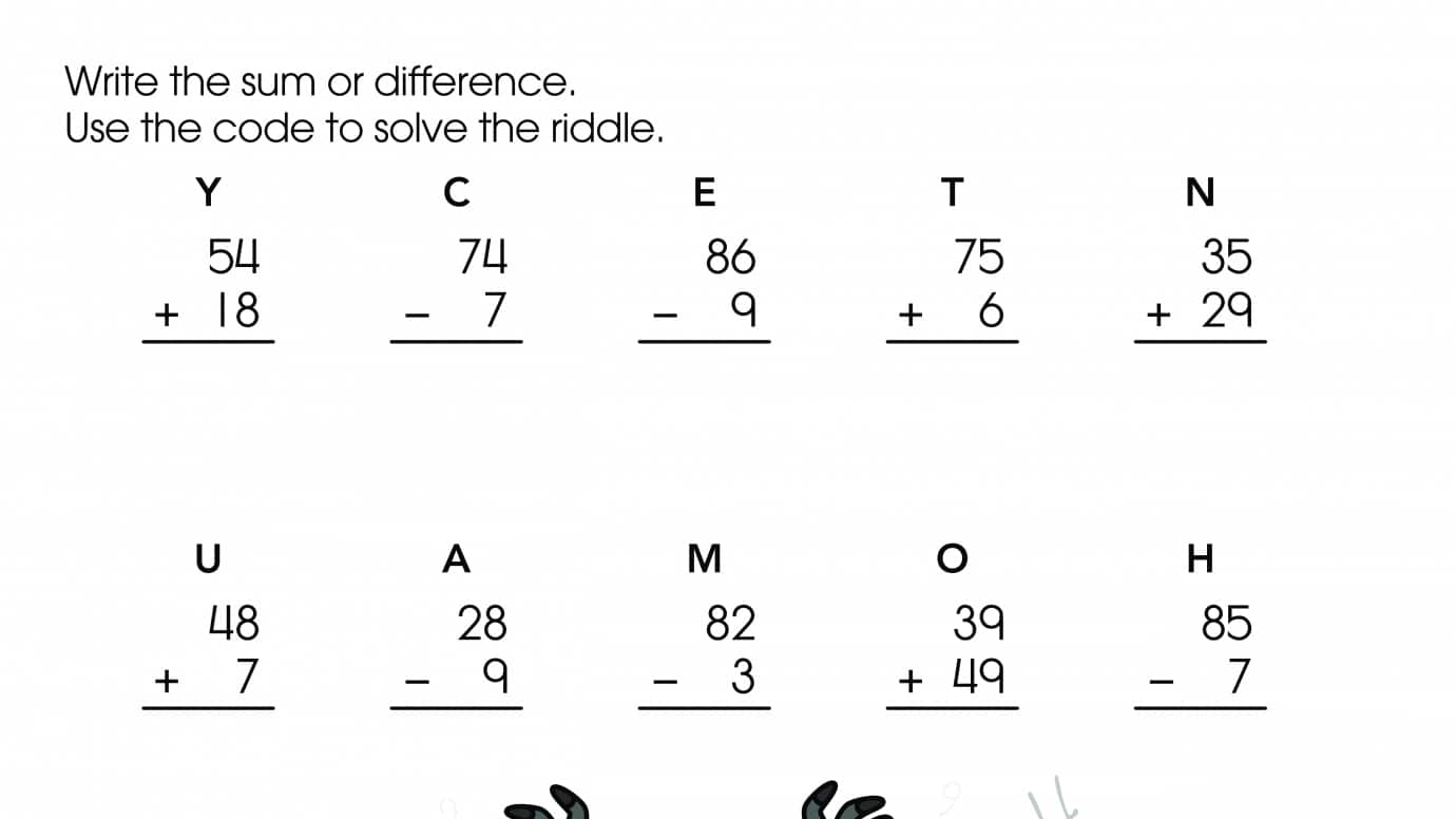 Addition & Subtraction Code & Riddle