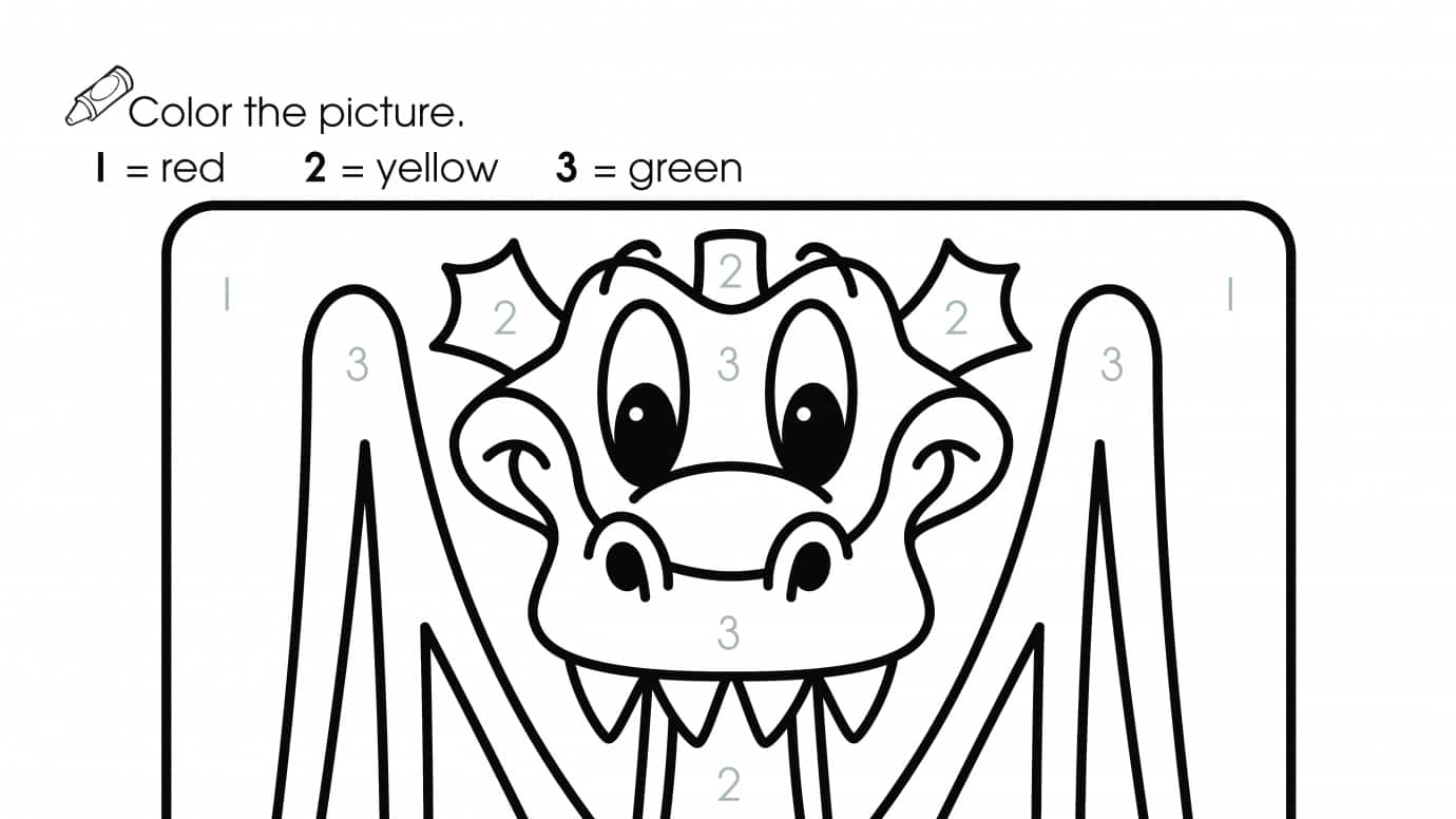 Download 296+ Cute Dragon Color By Number Coloring Pages PNG PDF File