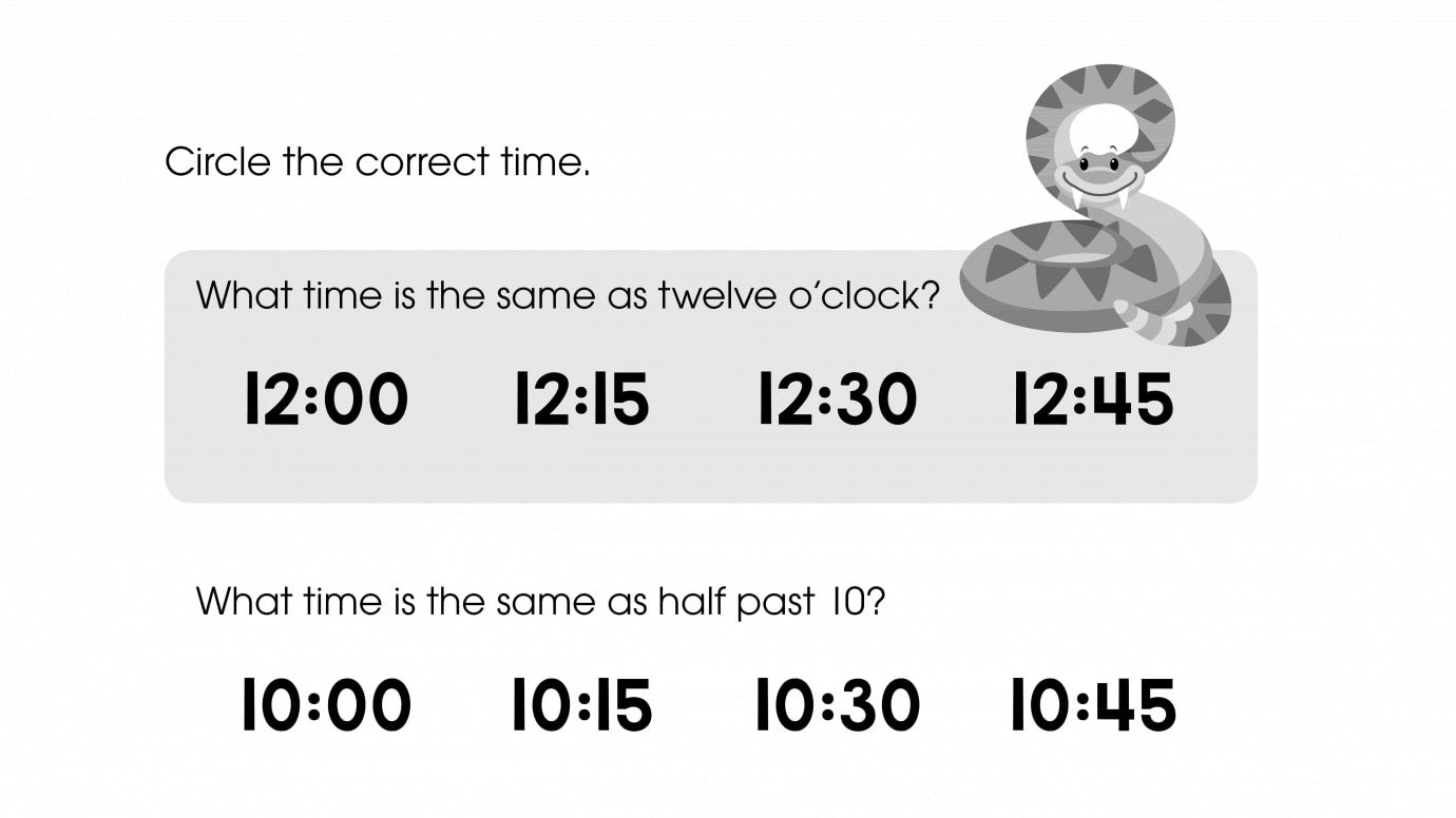Circle the Correct Time