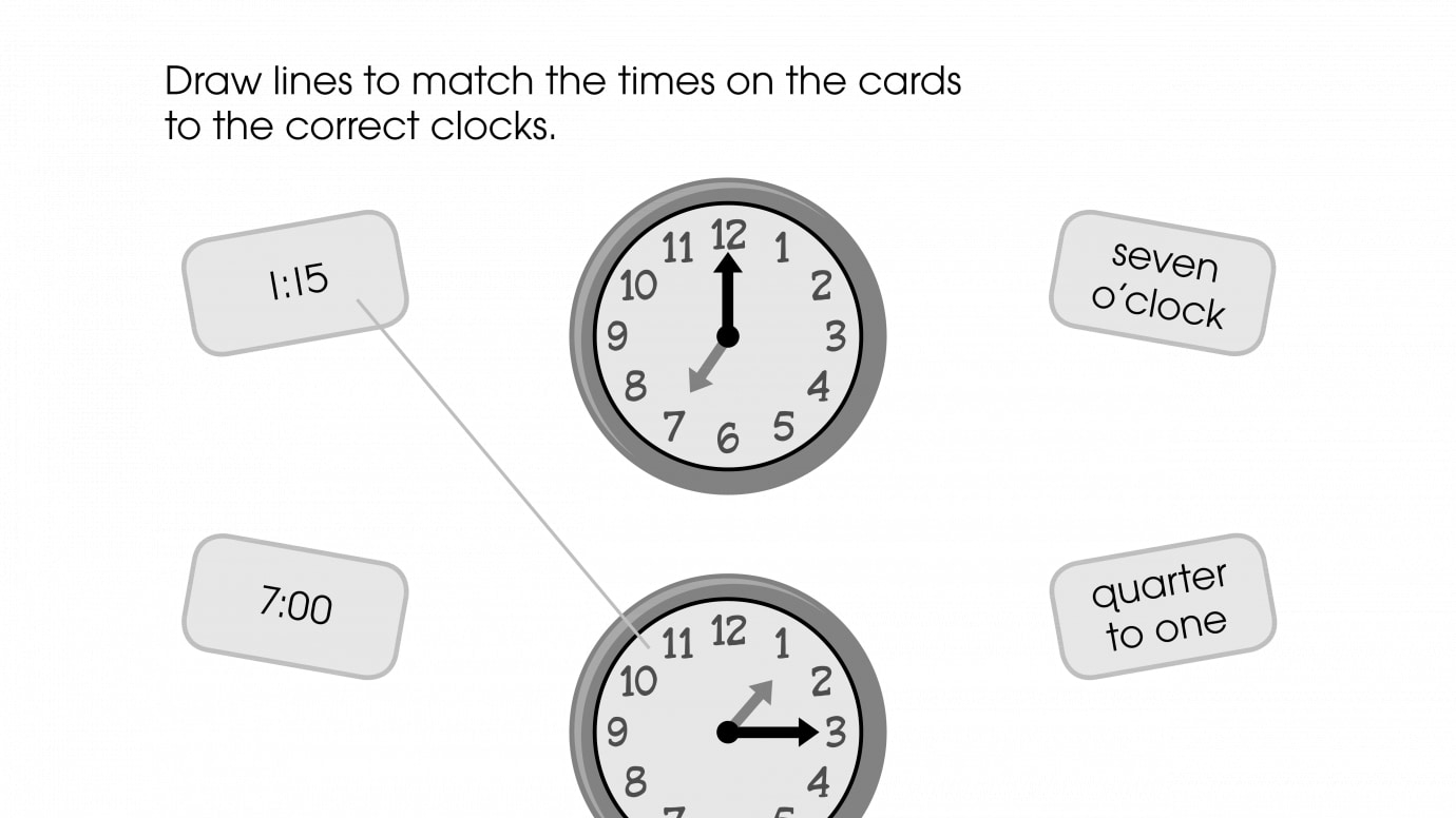 Match the Time to the Clocks