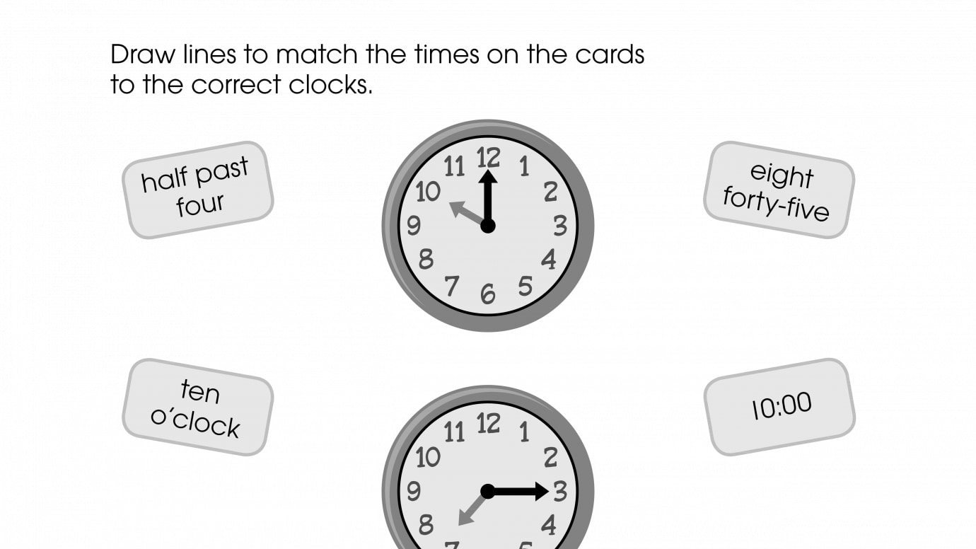 Match the Time to the Clocks