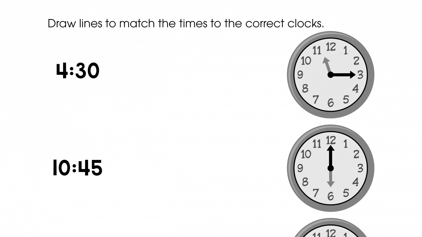 Match the Time to the Clocks