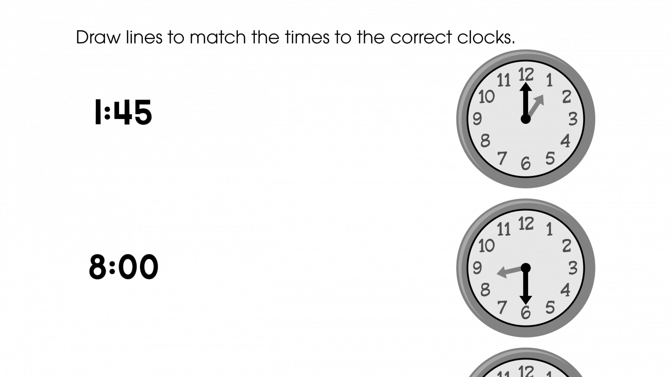 Match the Time to the Clocks
