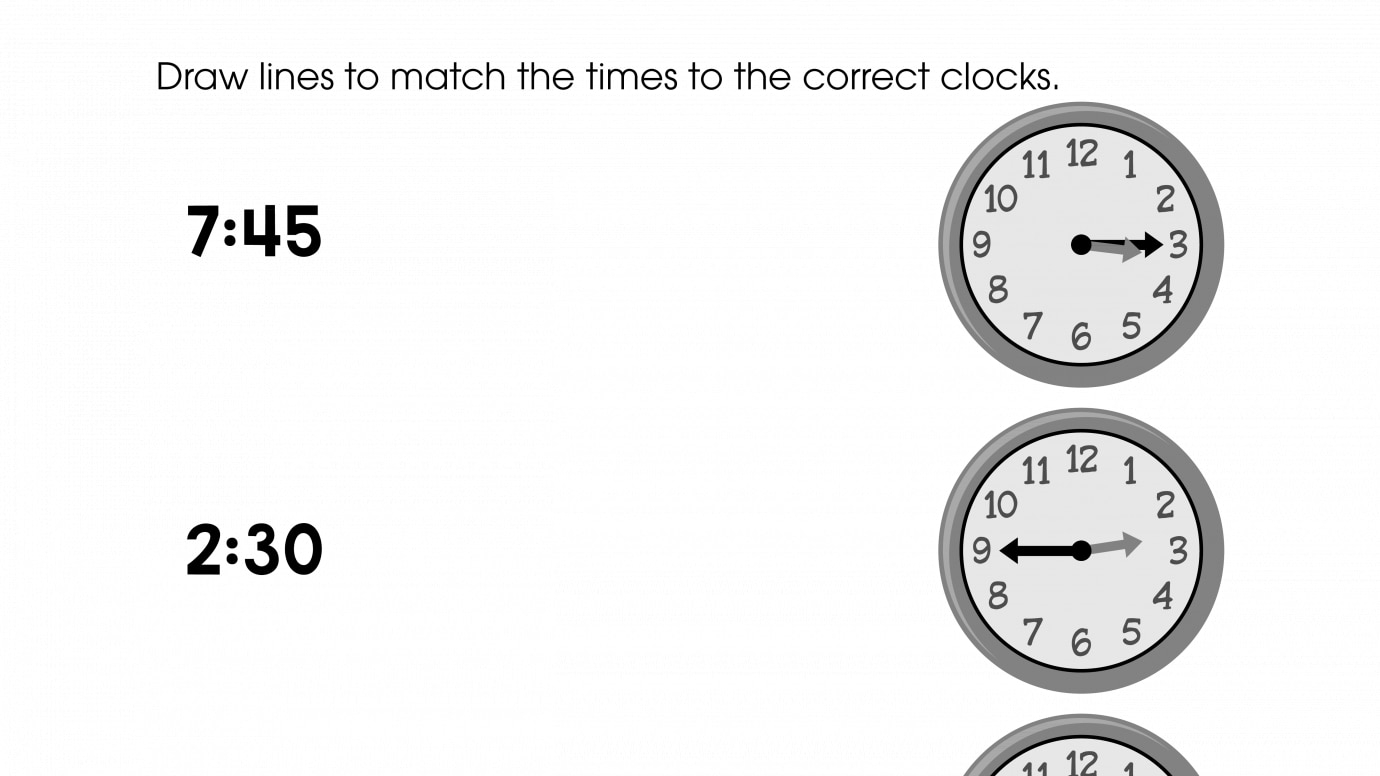 Match the Time to the Clocks