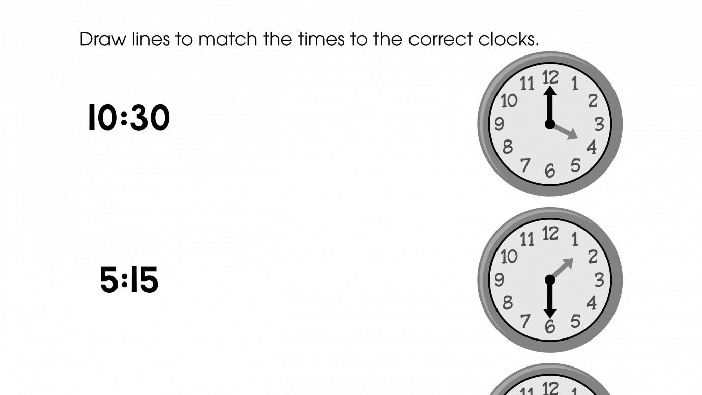Match the Time to the Clocks