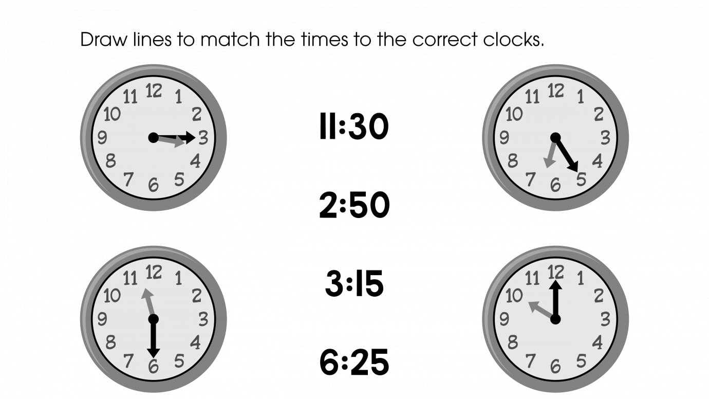 Match the Time to the Clocks