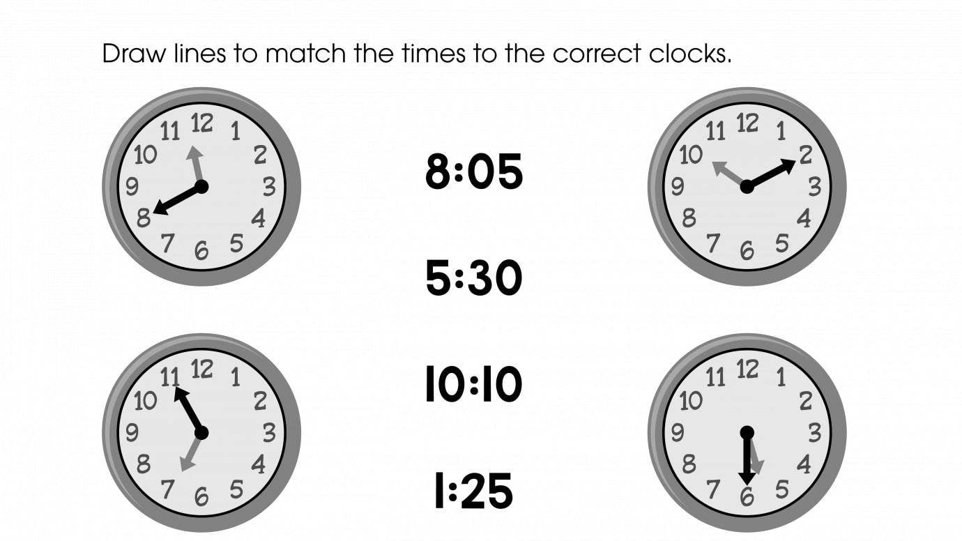 Match the Time to the Clocks