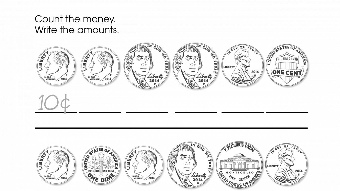 Counting Pennies, Nickels, & Dimes
