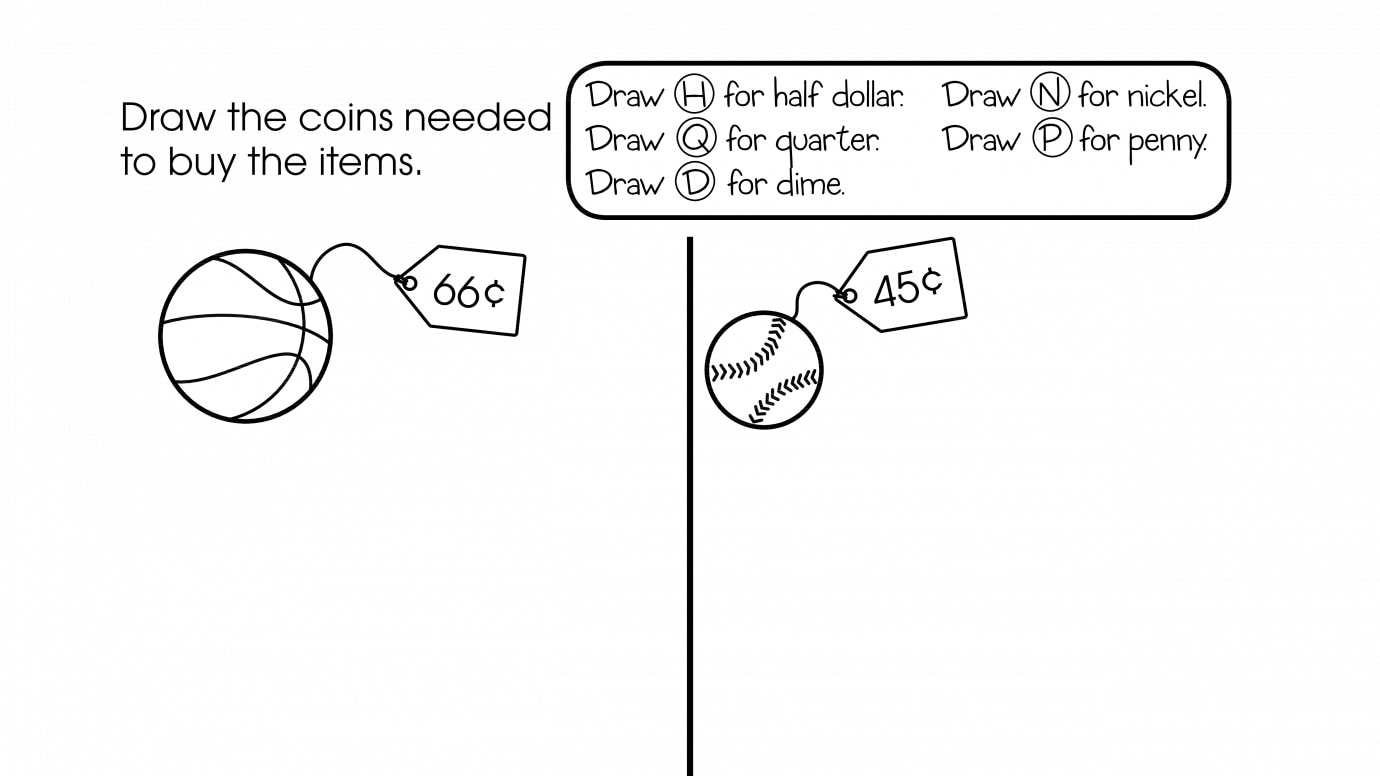 Counting & Spending Money, then Drawing Coins