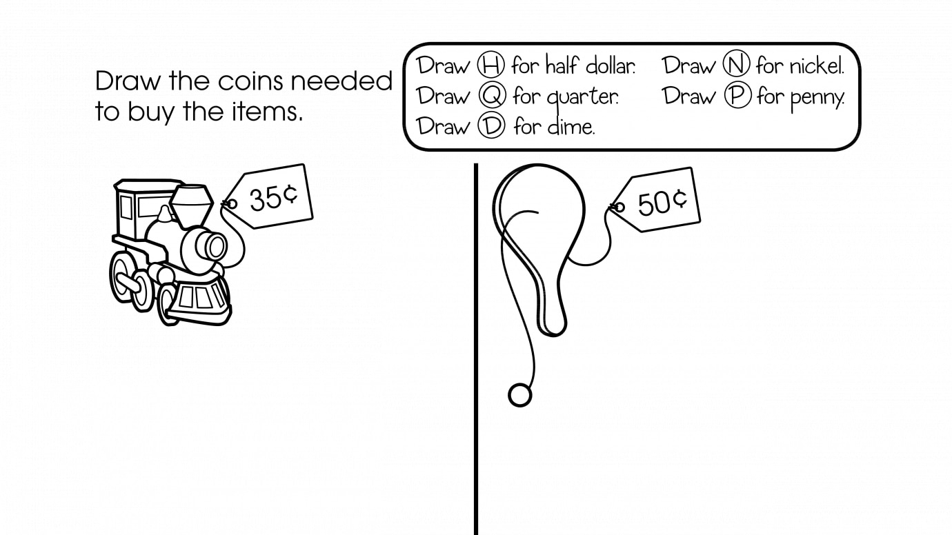 Counting & Spending Money, then Drawing Coins